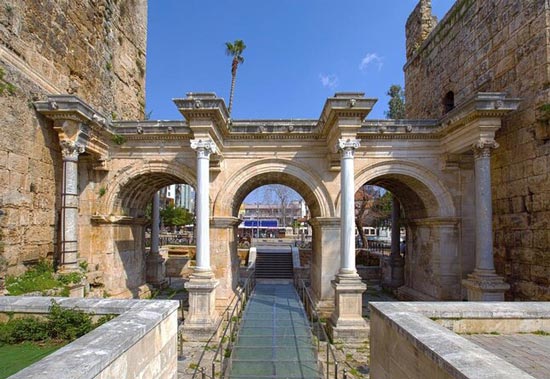 Hadrian’s Gate, the Clock Tower and Yivliminare Mosque